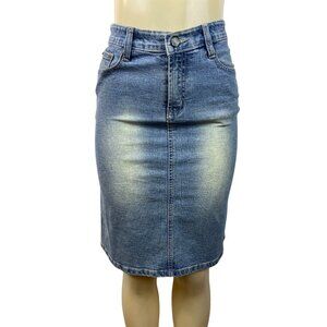 Disinu Jeans Women's Blue Denim Pencil Skirt Sz 27 (EUR 36)